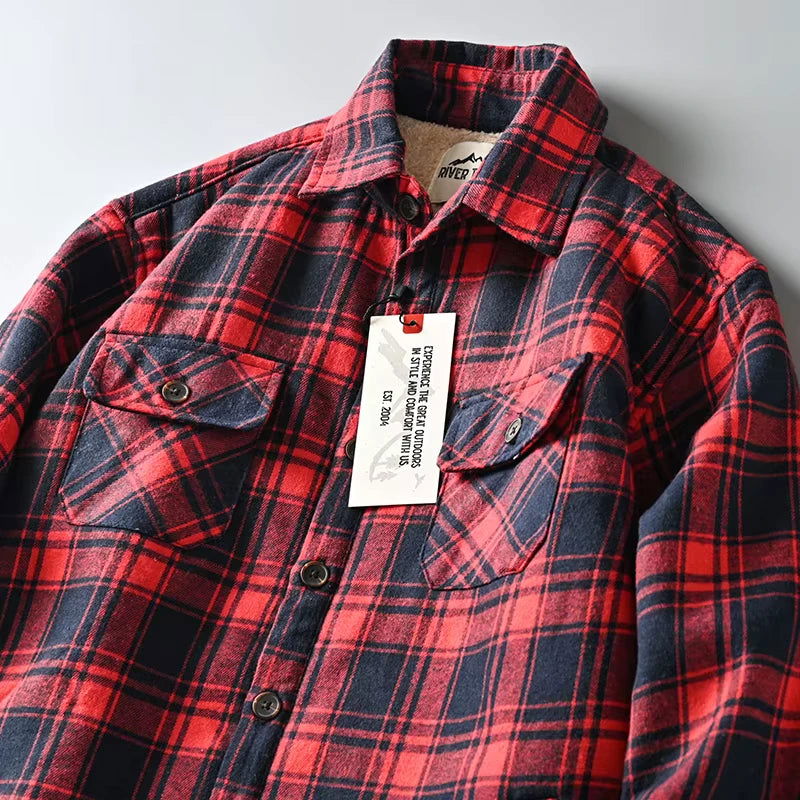 Chemise Polaire Civile à Carreaux Rouge et Noir  Loadout   