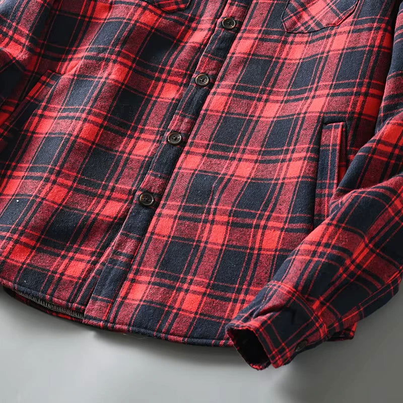 Chemise Polaire Civile à Carreaux Rouge et Noir  Loadout   