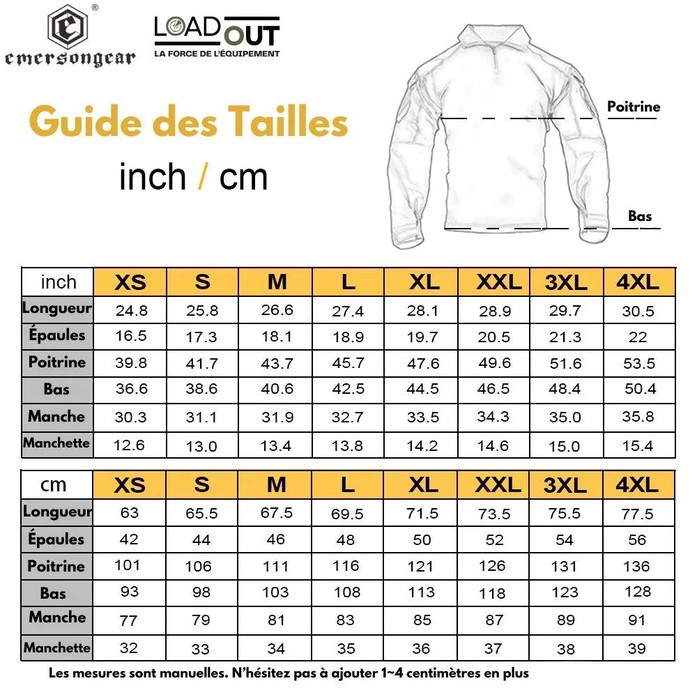 Emersongear Uniforme Tactique AOR1 type G3 - Loadout 